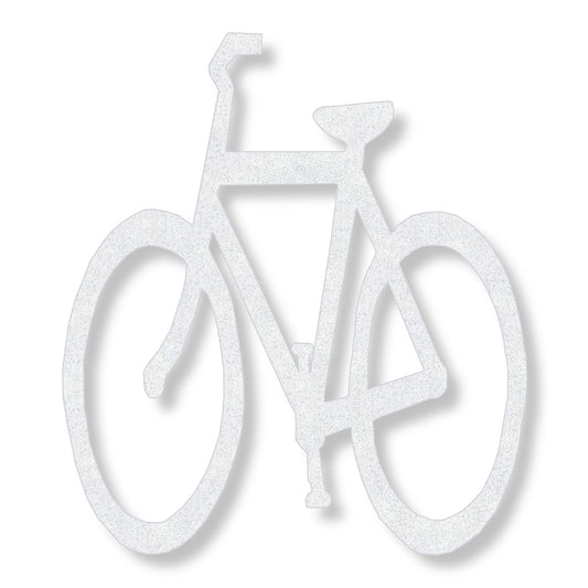 White preformed thermopalstic bicycle symbol