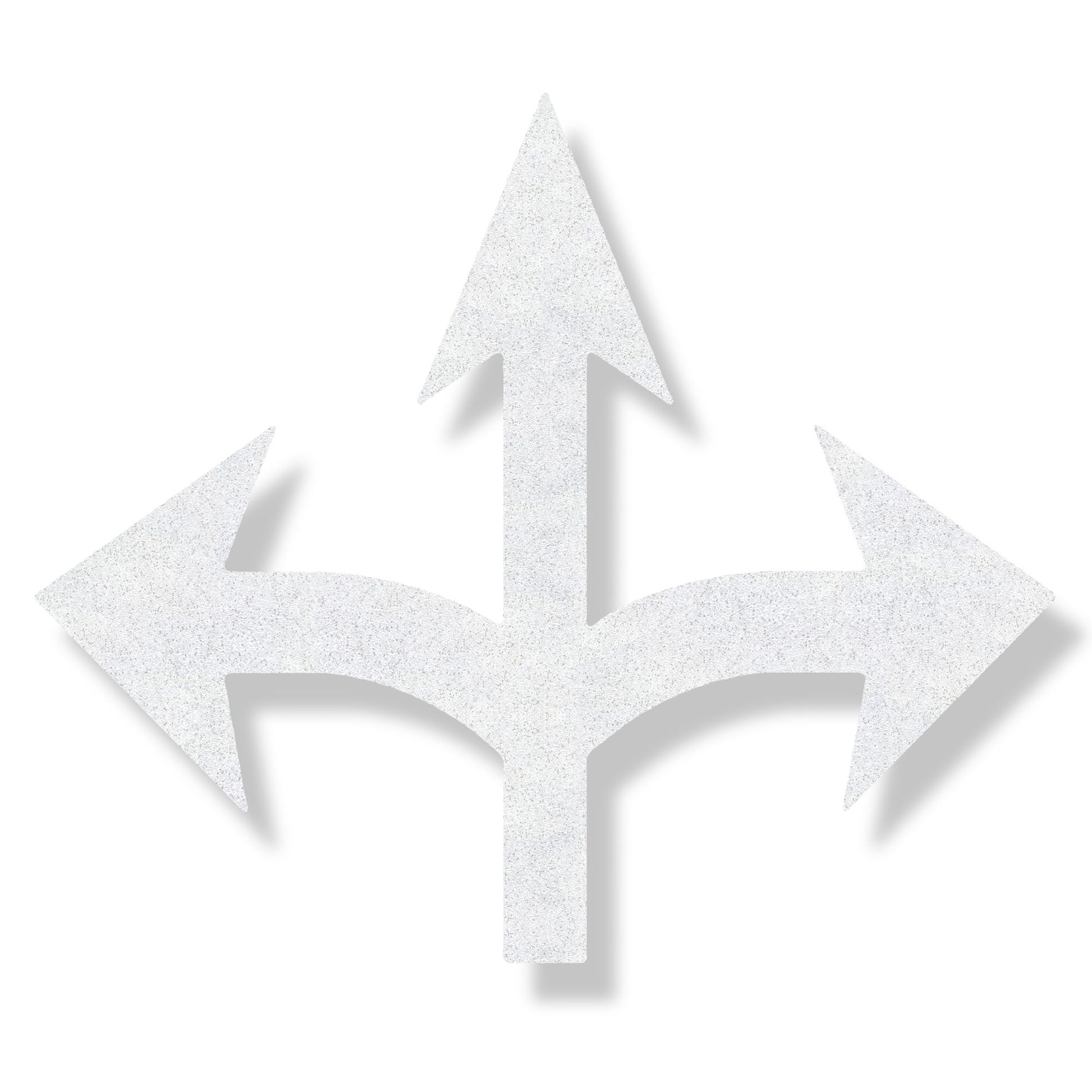 White preformed thermoplastic Combo arrow pointing left, right, and center