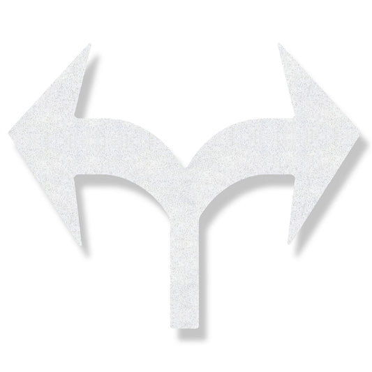 White preformed thermoplastic 8' combo arrow pointing left and right