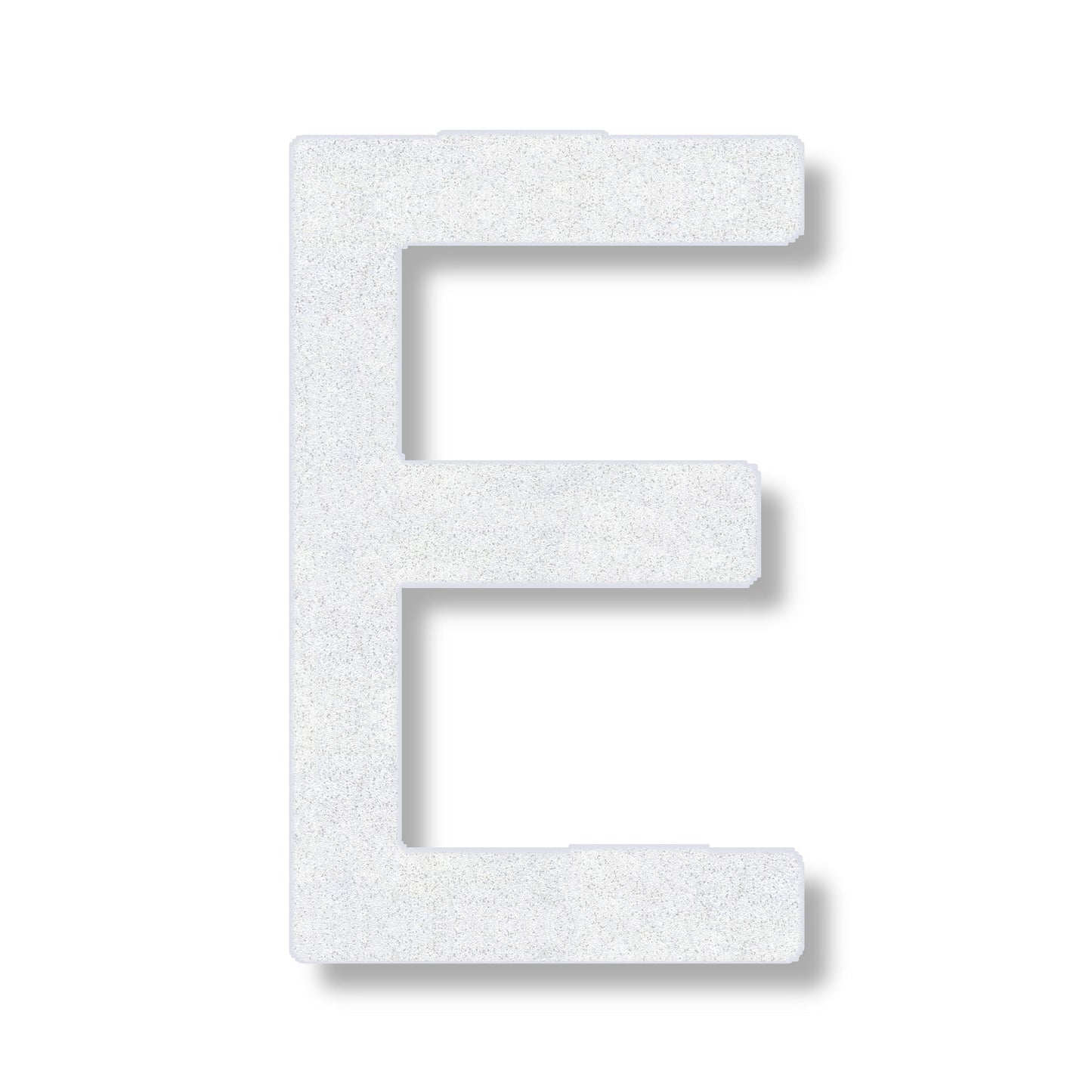 Letter E in white