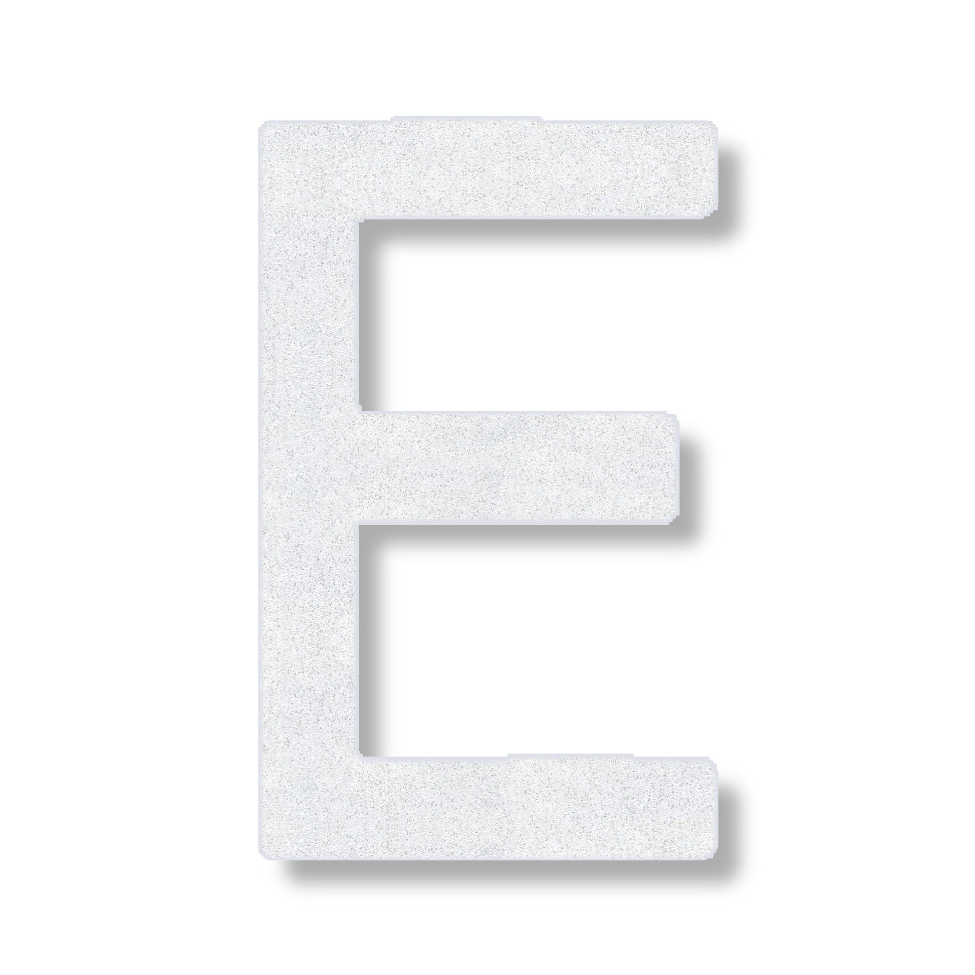 Letter E in white
