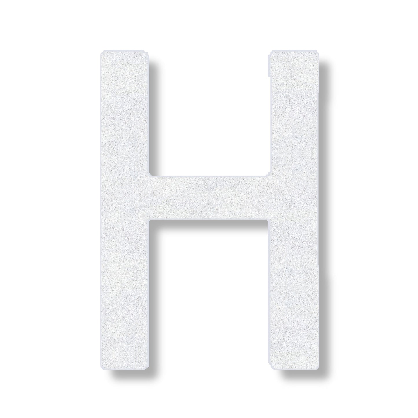 Letter H in white