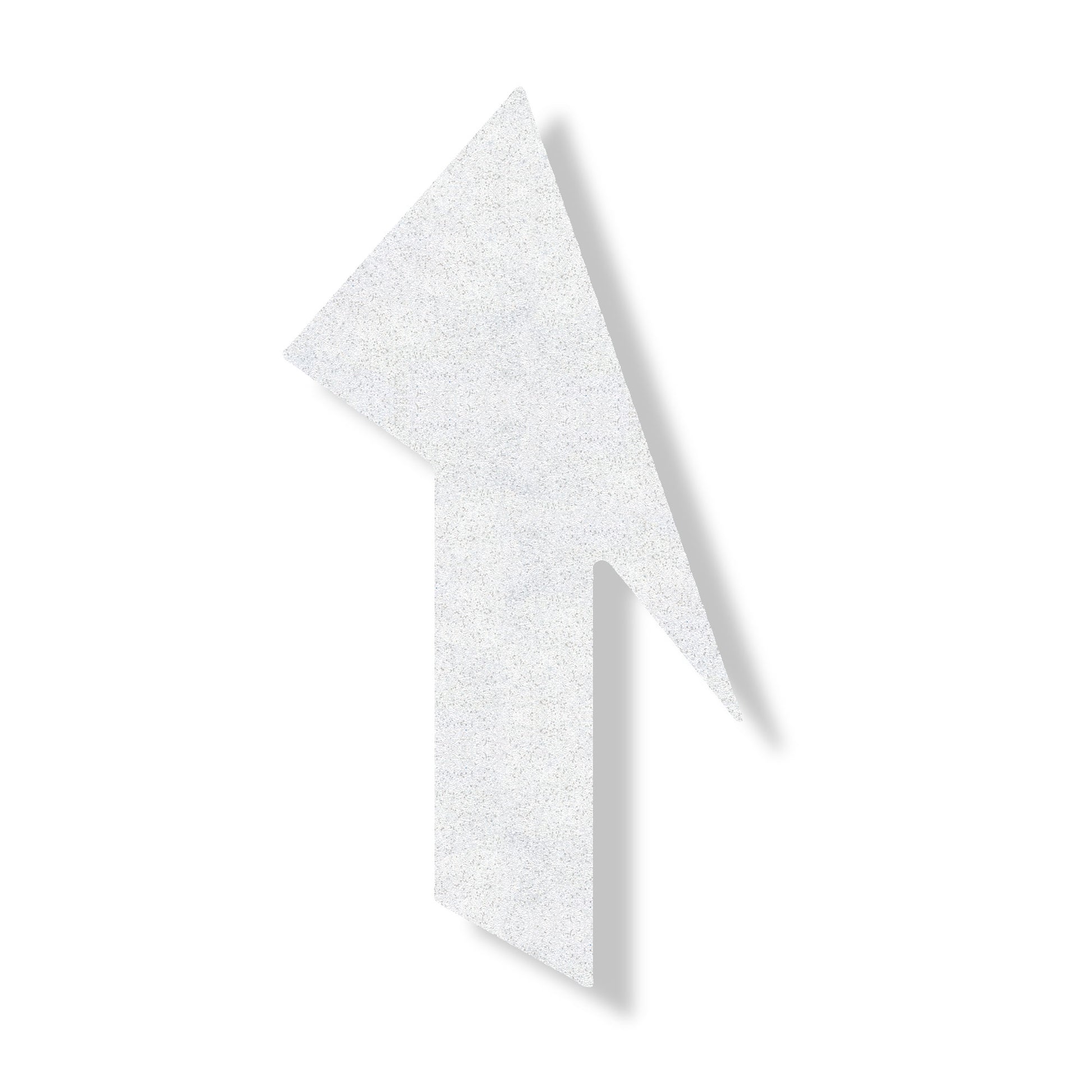 Angled straight arrow in white