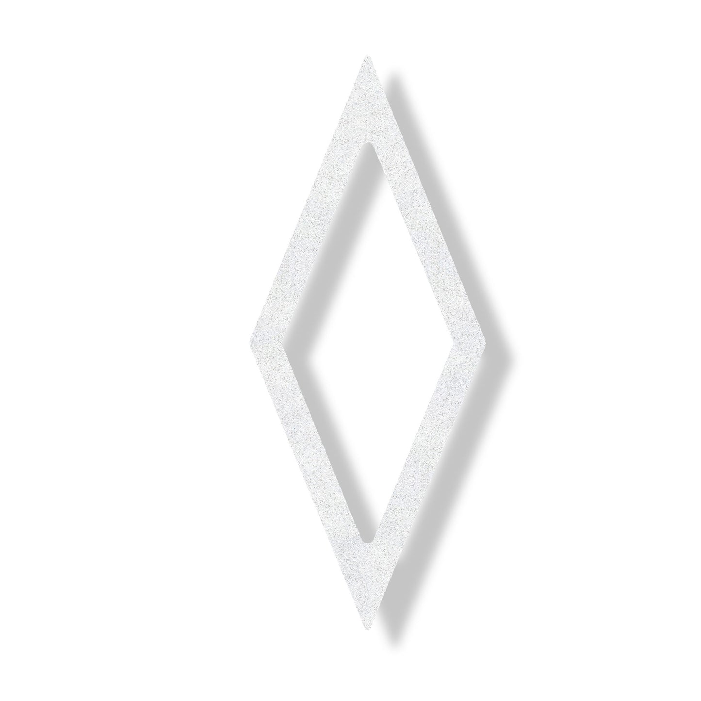 The outline of a white diamond