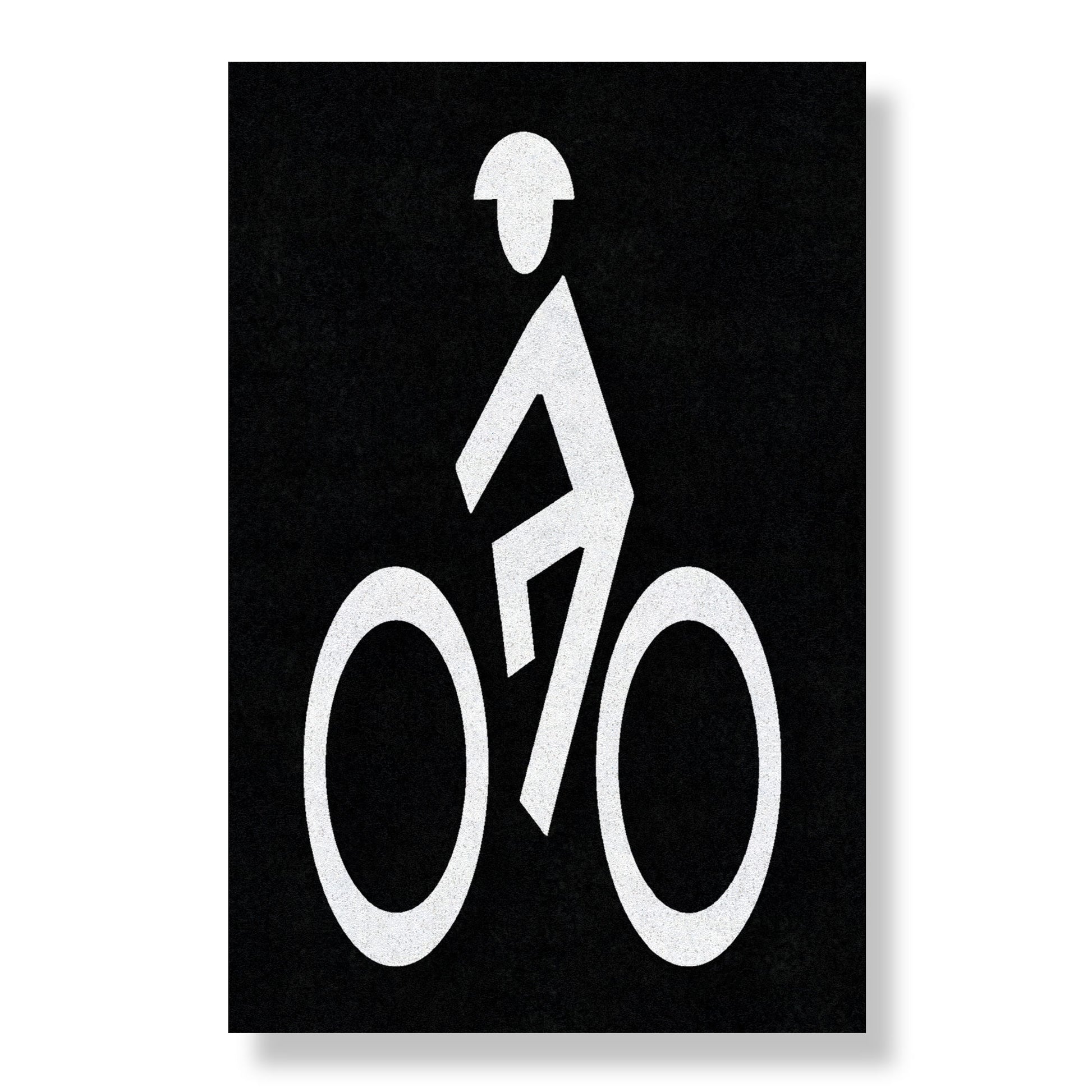 White Preformed Thermoplastic Bike Man with White Contrast Box