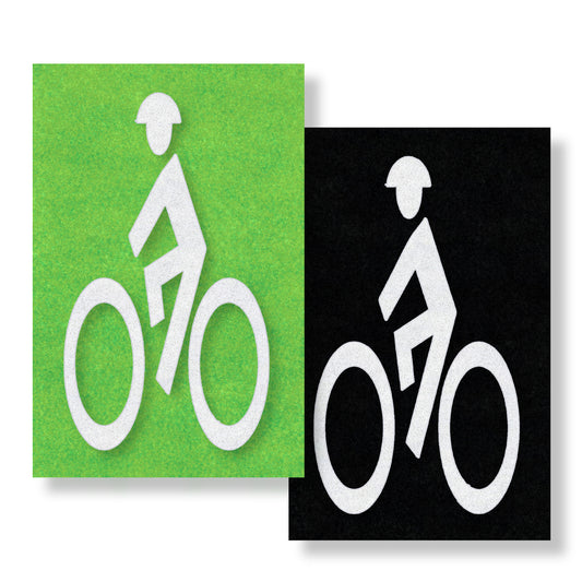 2 Preformed Thermoplastic Bike Man with Black Contrast, and Green Contrast