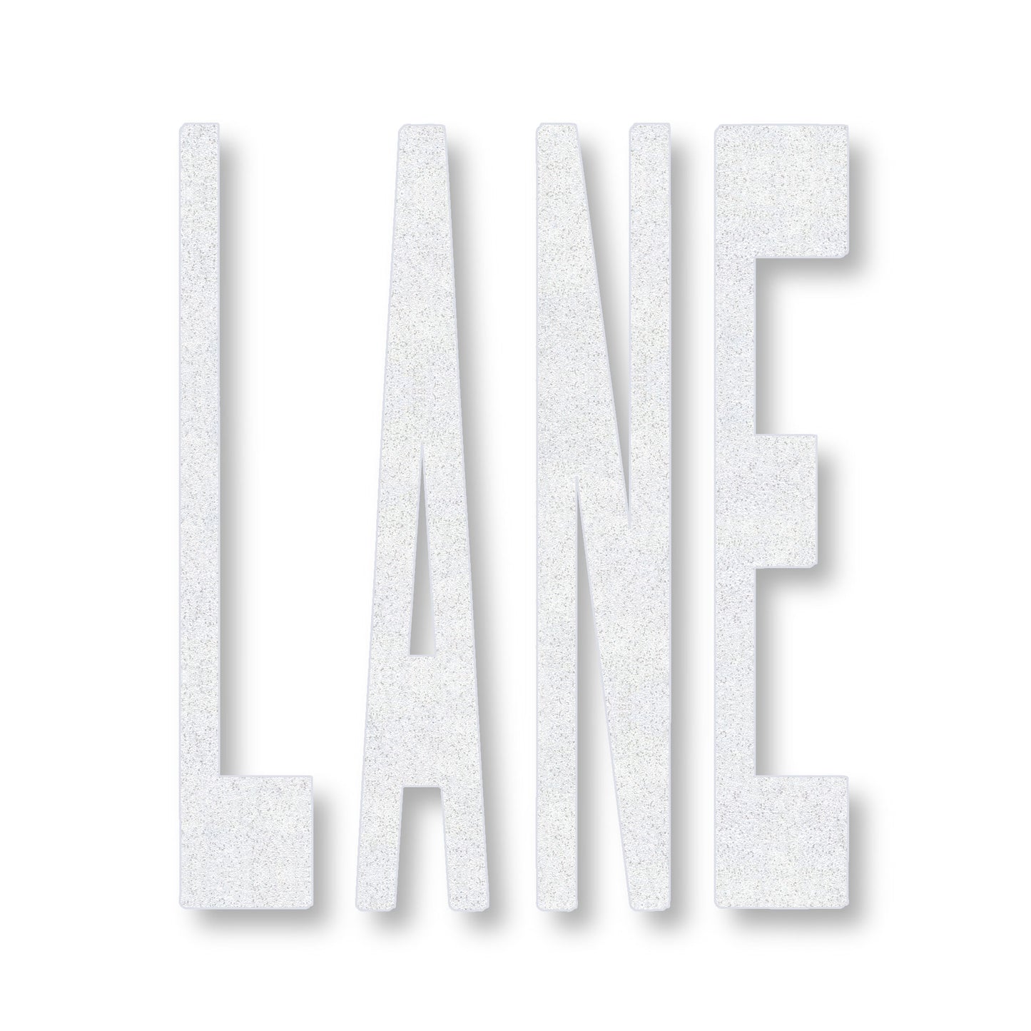 LANE in all caps in white