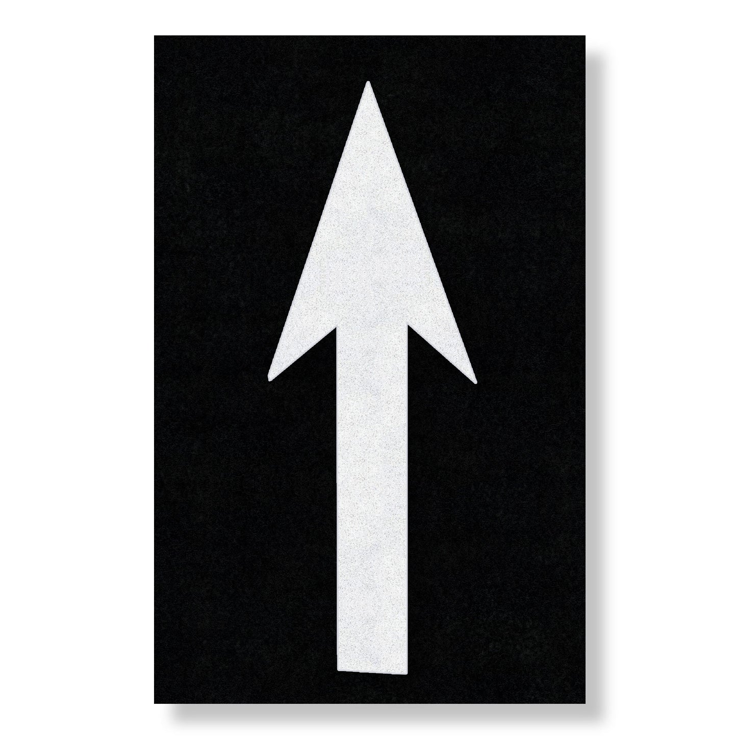 White straight arrow on a black rectangle