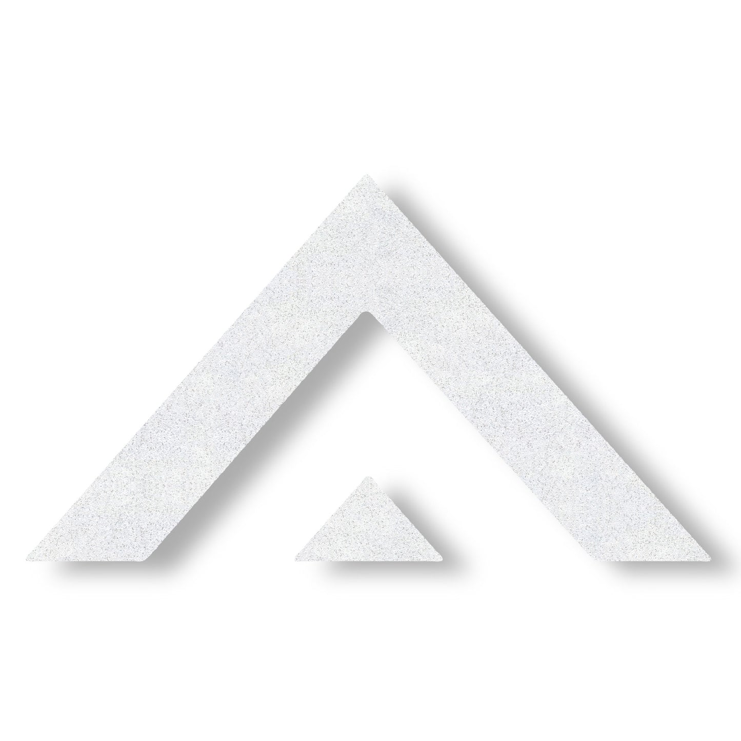 A pair of nested triangles in white