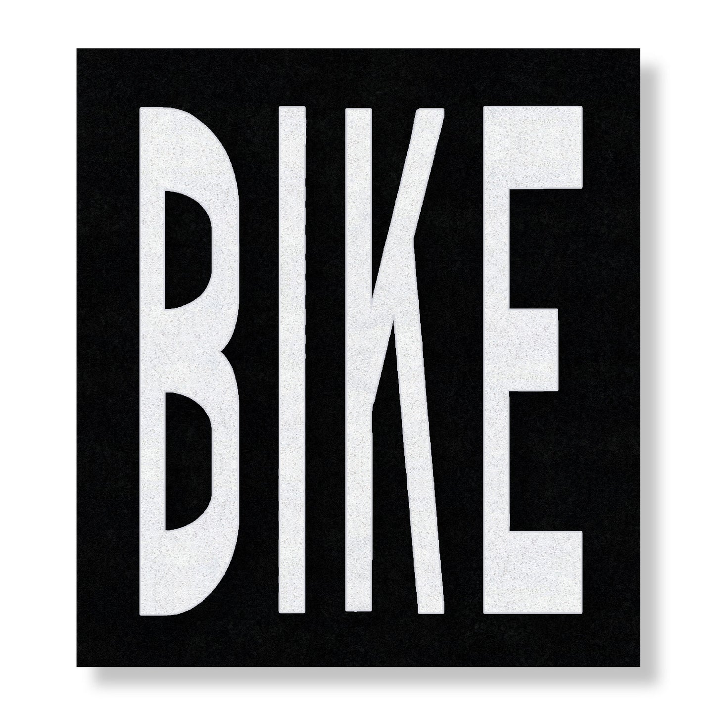 Preformed Thermoplastic BIKE wording on Black Contrast