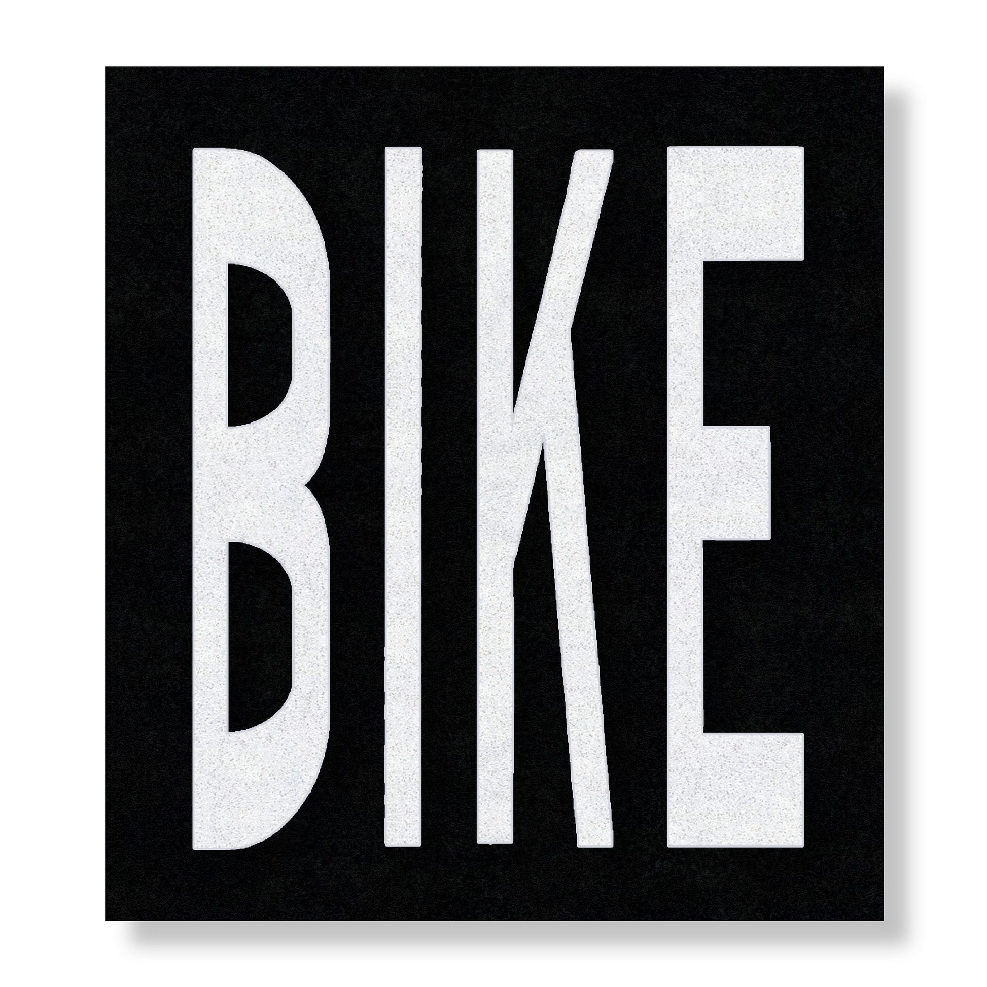 Preformed Thermoplastic BIKE wording on Black Contrast