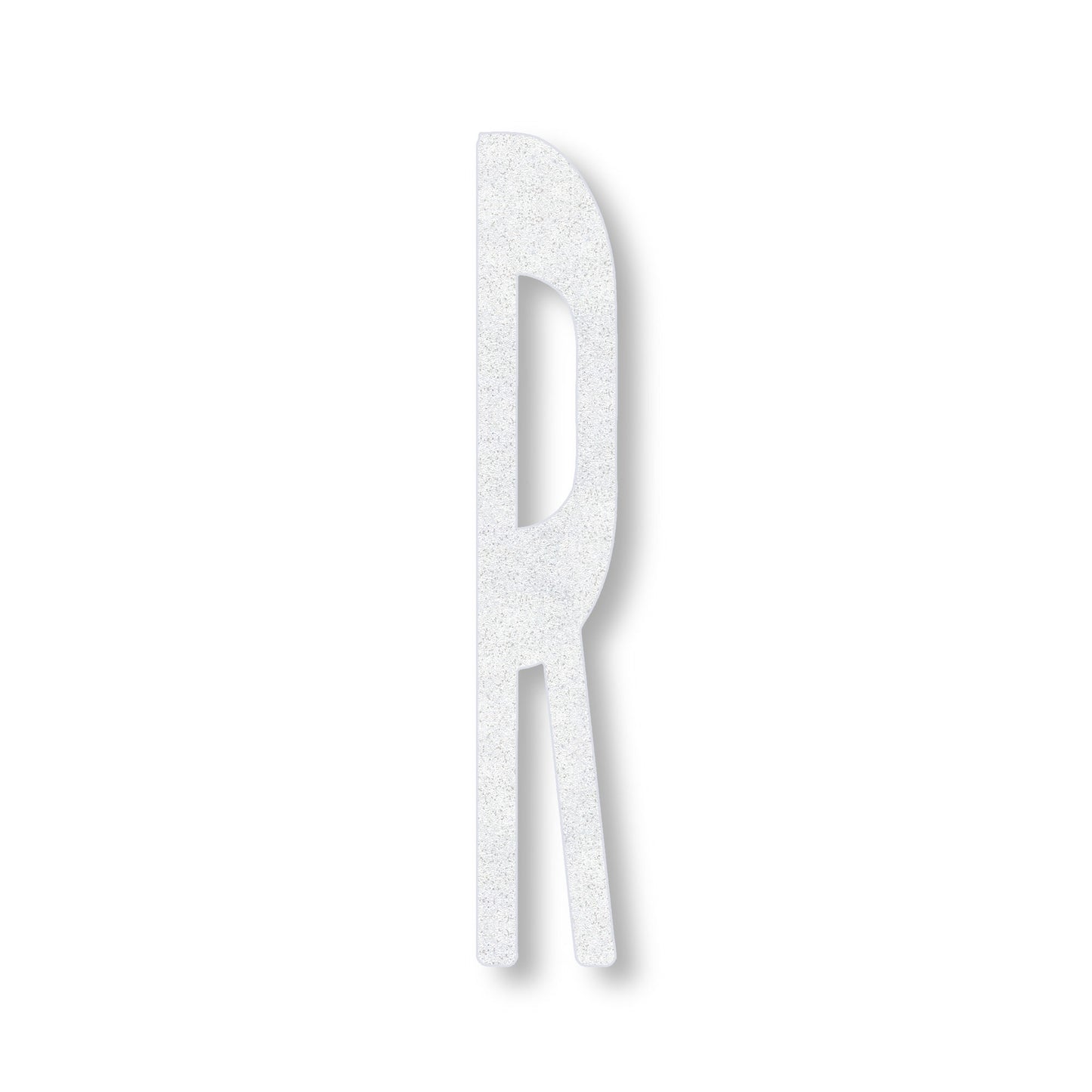 A white R