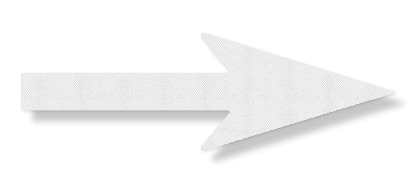 3M Stamark 380IES Straight arrow pointing right in white textured tape