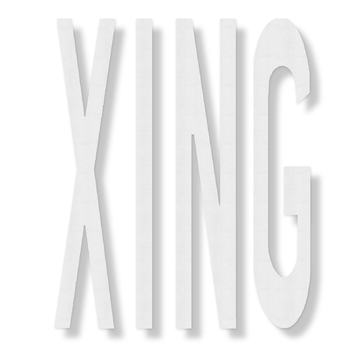3M Stamark 380IES The word XING in white textured tape