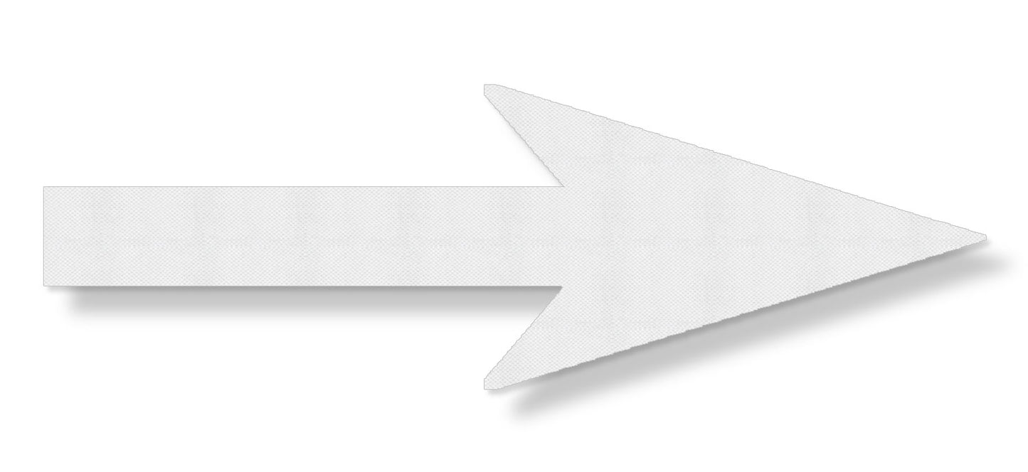 SMSL710A A right facing straight arrow in white textured tape Wet Reflective Removable Tape