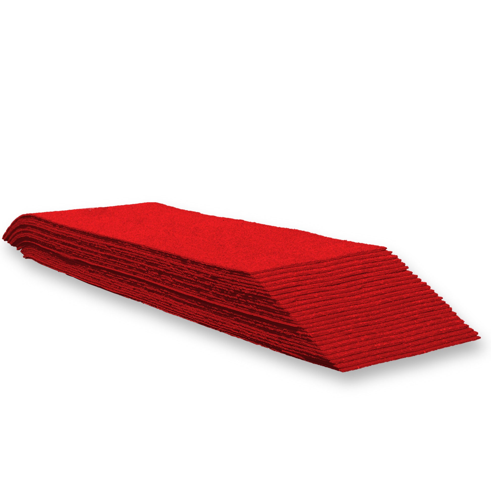 A stack of red preformed thermoplastic lines