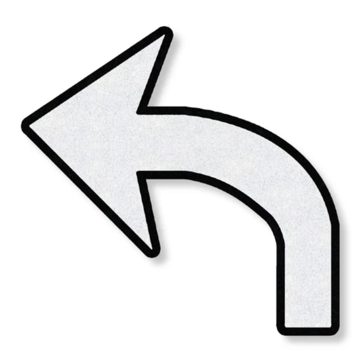 Preformed Thermoplastic Turn Arrow with Black Contrast