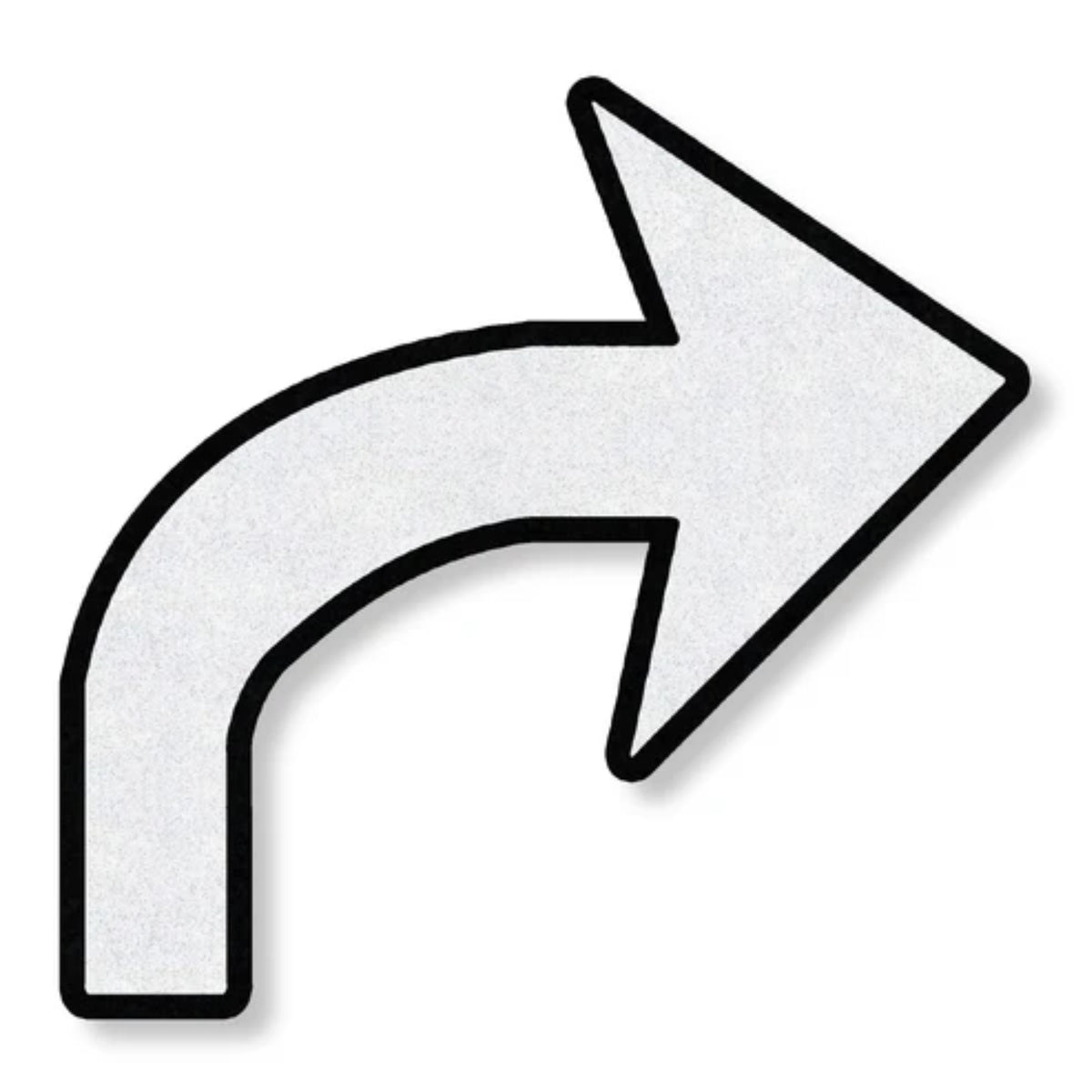 Preformed Thermoplastic Turn Arrow with Black Contrast