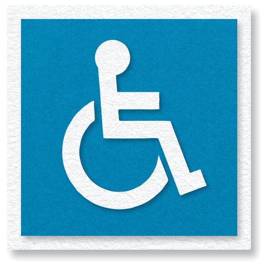 Preformed Thermoplastic Handicap Symbol with Box and Border