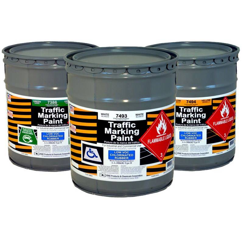 Low VOC chlorinated rubber marking paint