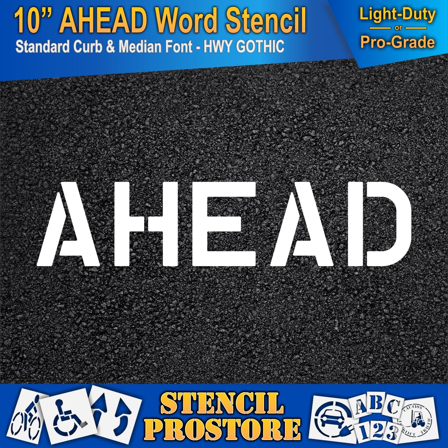 10 Inch AHEAD Wording Stencil – for Parking Lot and Area Labeling Stencil