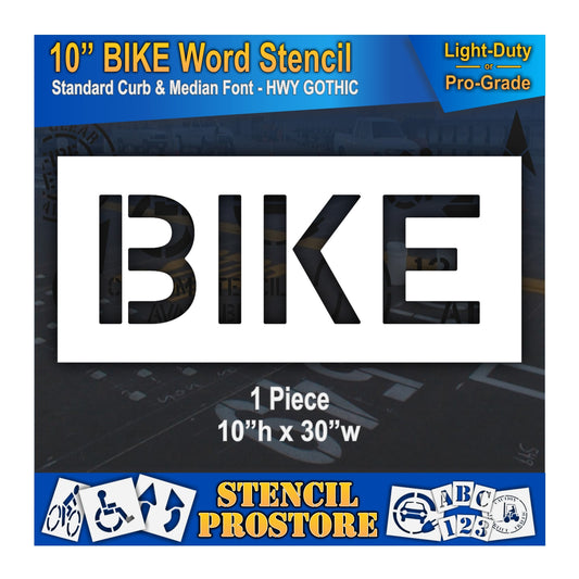 10 Inch BIKE Wording Stencil – for Parking Lot and Area Labeling Stencil