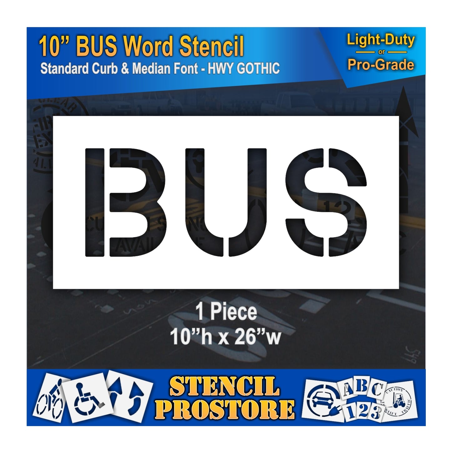 10 Inch BUS Wording Stencil – for Parking Lot and Area Labeling Stencil