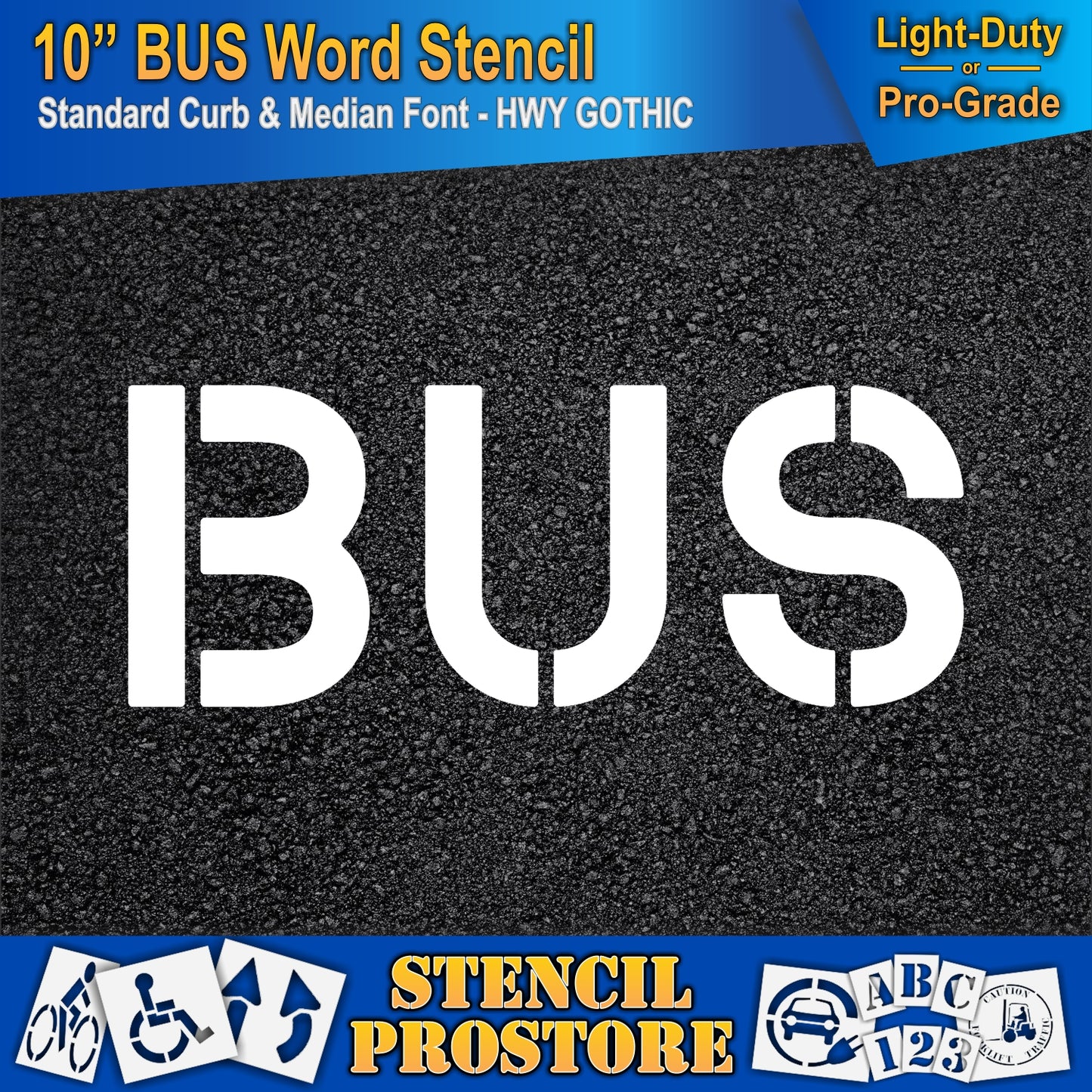 10 Inch BUS Wording Stencil – for Parking Lot and Area Labeling Stencil