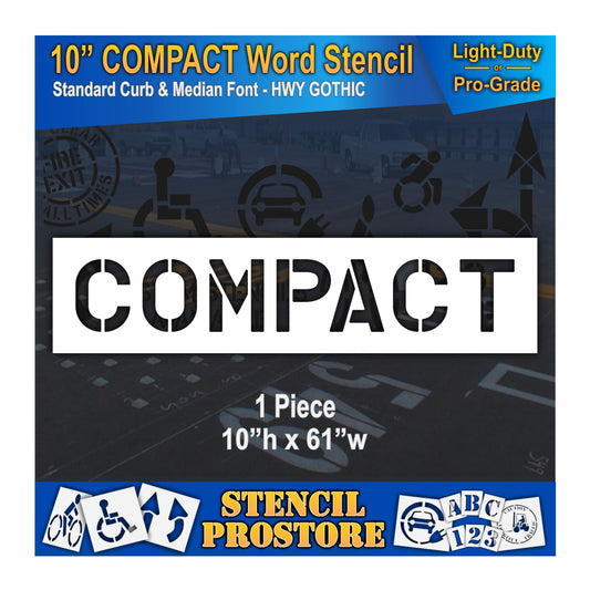 10 Inch COMPACT Wording Stencil – for Parking Lot and Area Labeling Stencil
