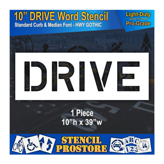 10 Inch DRIVE Wording Stencil – for Parking Lot and Area Labeling Stencil