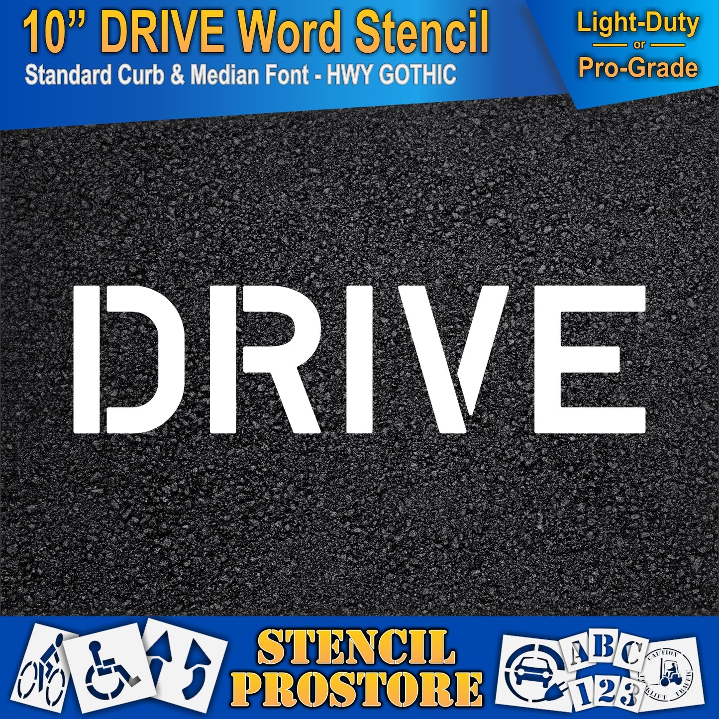 10 Inch DRIVE Wording Stencil – for Parking Lot and Area Labeling Stencil