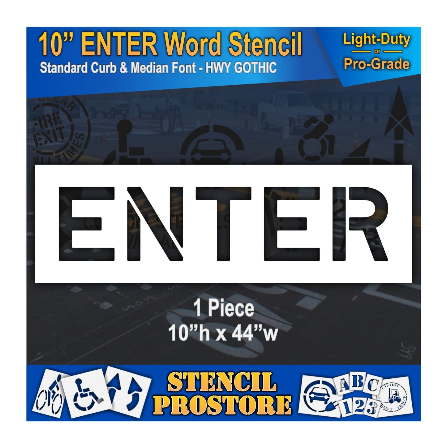 10 Inch ENTER Wording Stencil – for Parking Lot and Area Labeling Stencil