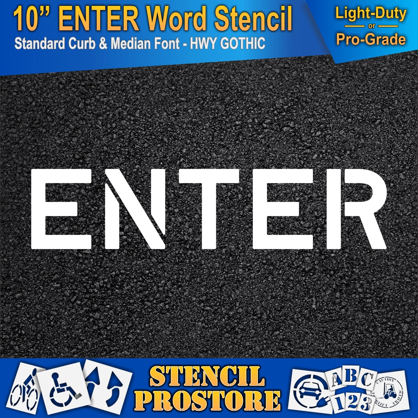 10 Inch ENTER Wording Stencil – for Parking Lot and Area Labeling Stencil