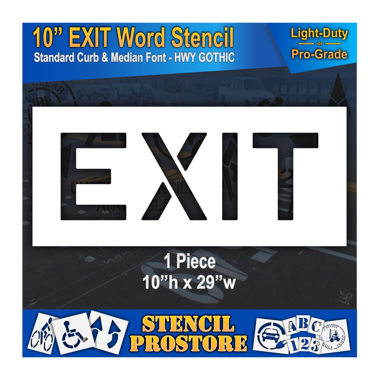 10 Inch EXIT Wording Stencil – for Parking Lot and Area Labeling Stencil