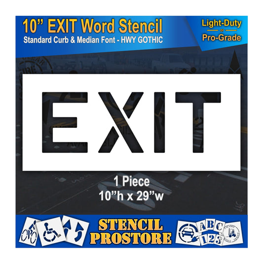 10 Inch EXIT Wording Stencil – for Parking Lot and Area Labeling Stencil