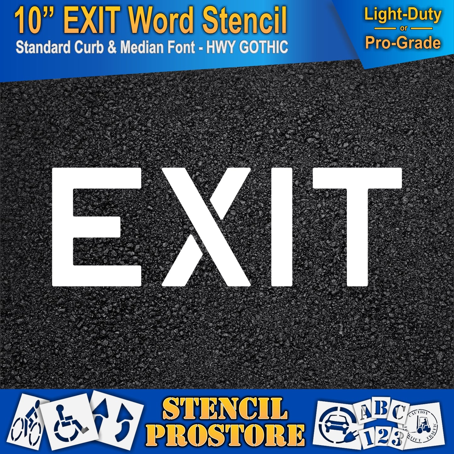 10 Inch EXIT Wording Stencil – for Parking Lot and Area Labeling Stencil