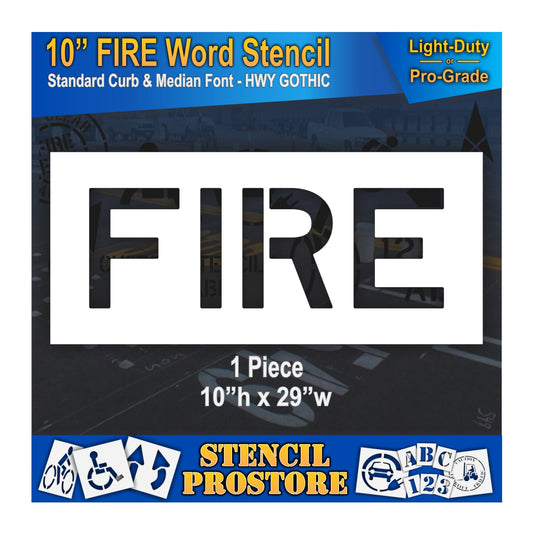 10 Inch FIRE Wording Stencil – for Parking Lot and Area Labeling Stencil