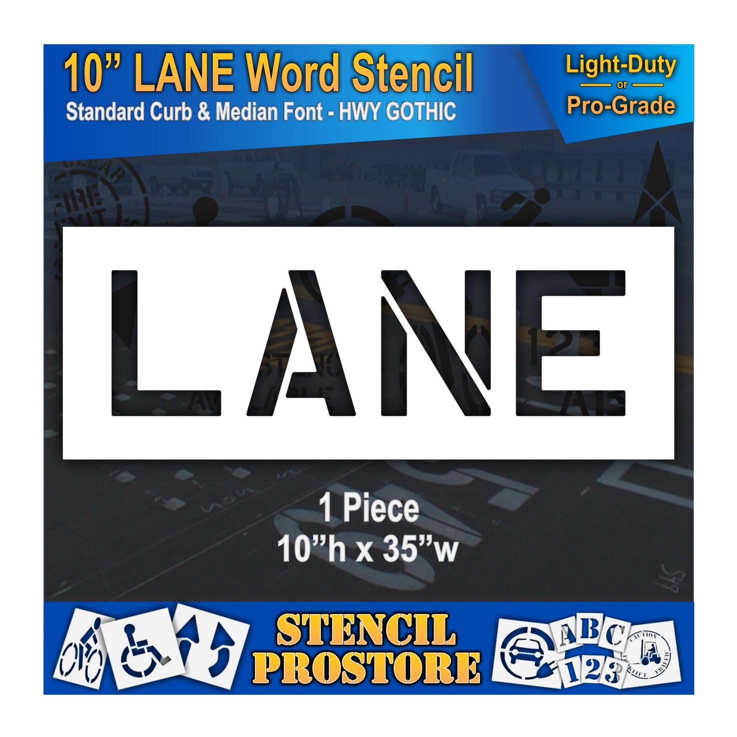 10 Inch LANE Wording Stencil – for Parking Lot and Area Labeling Stencil