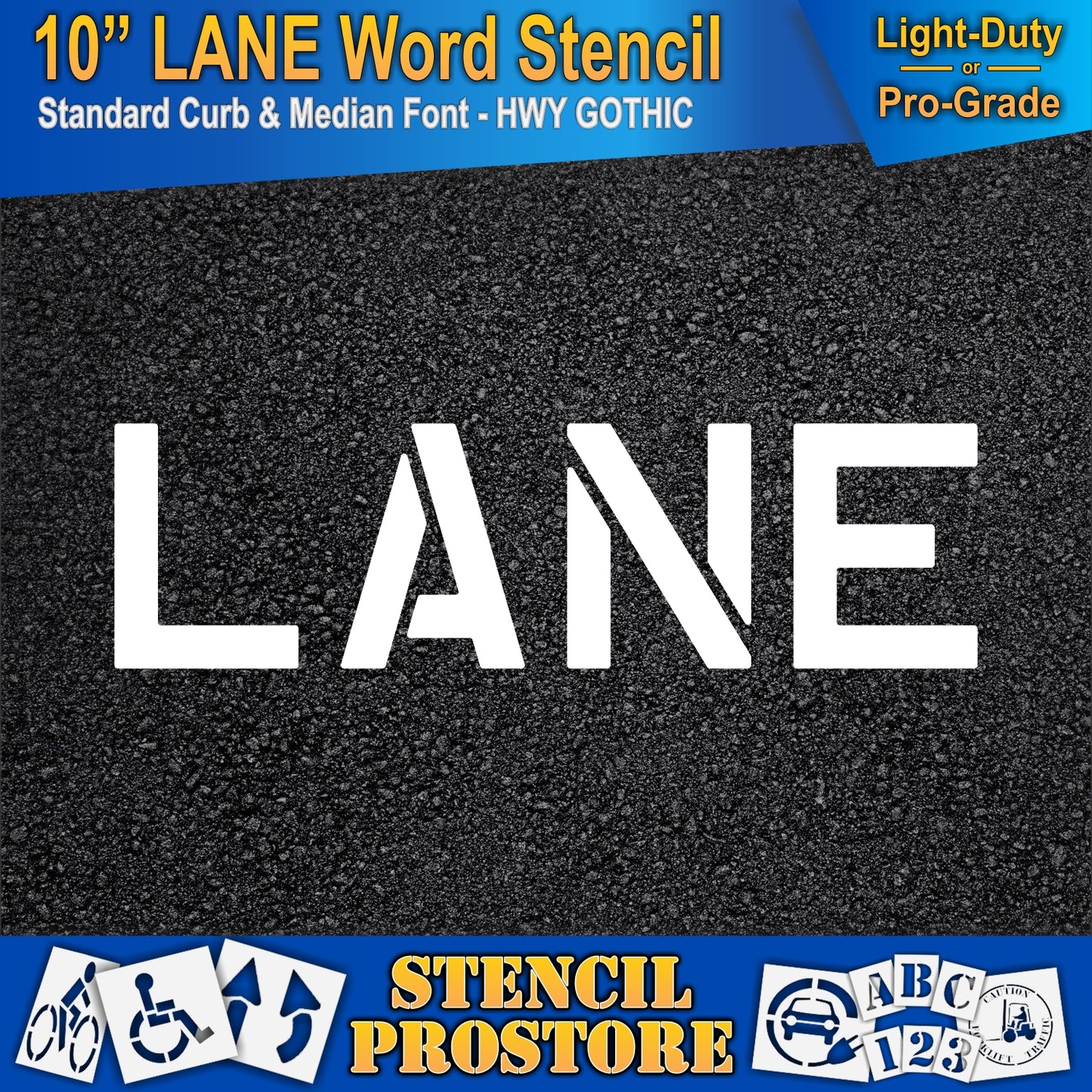 10 Inch LANE Wording Stencil – for Parking Lot and Area Labeling Stencil