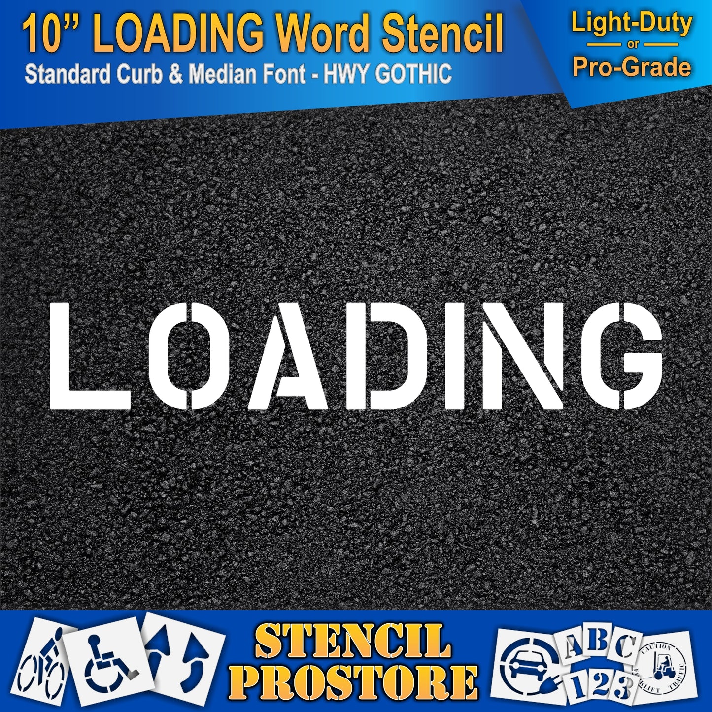 10 Inch LOADING Wording Stencil – for Parking Lot and Area Labeling Stencil