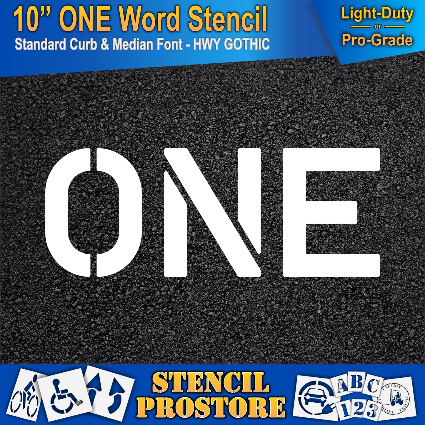 10 Inch ONE Wording Stencil – for Parking Lot and Area Labeling Stencil