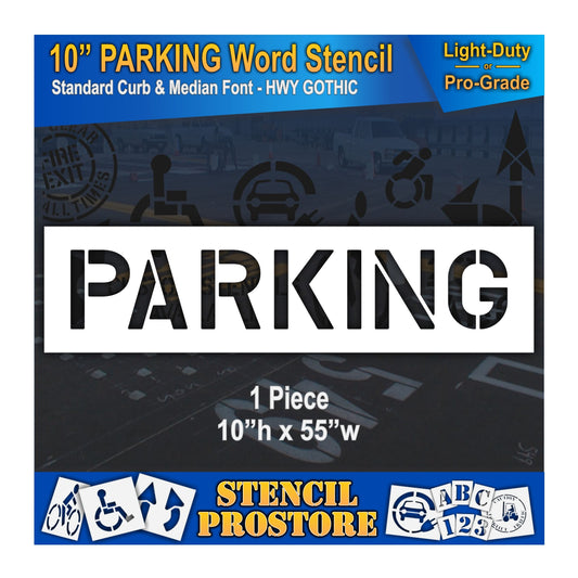 10 Inch PARKING Wording Stencil – for Parking Lot and Area Labeling Stencil