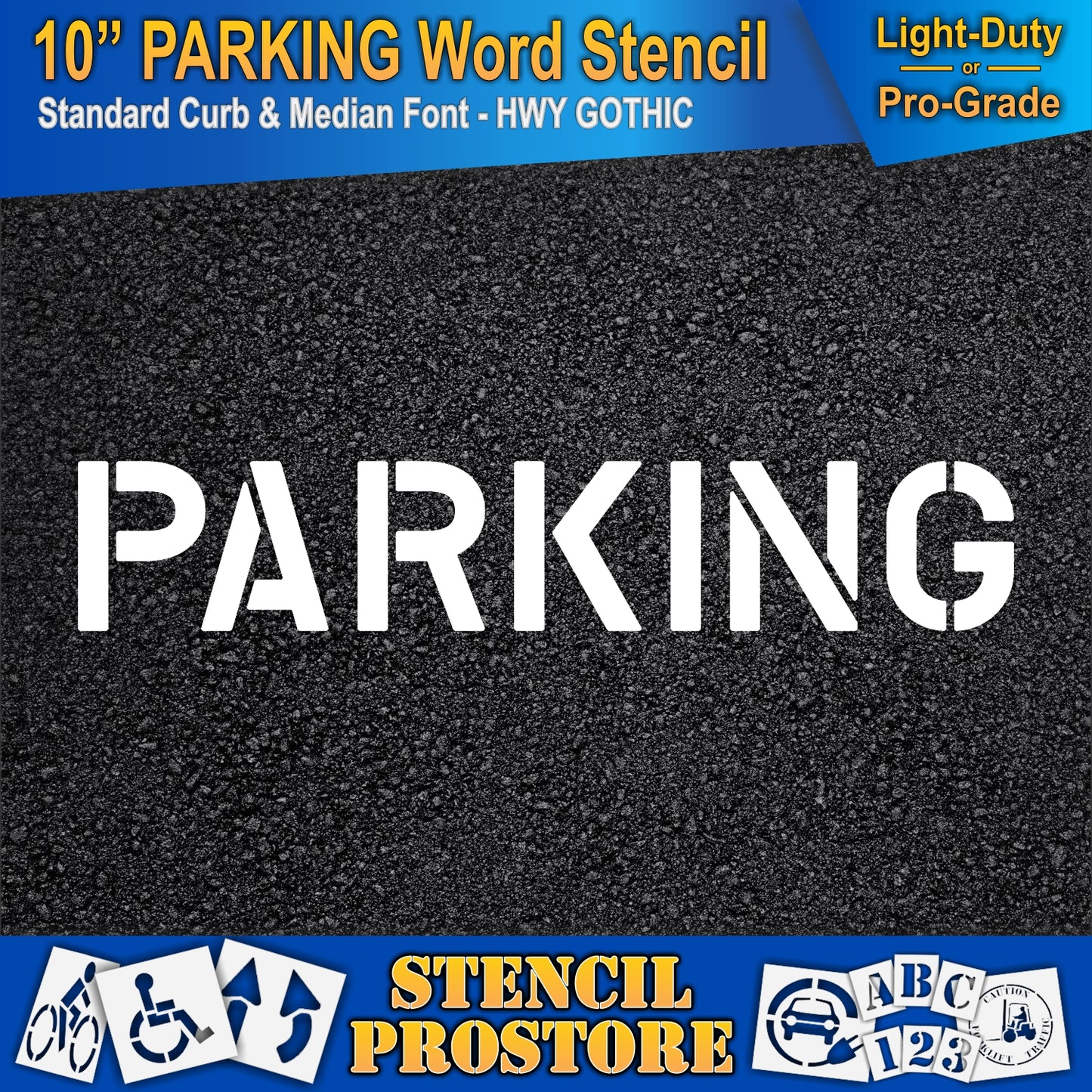 10 Inch PARKING Wording Stencil – for Parking Lot and Area Labeling Stencil