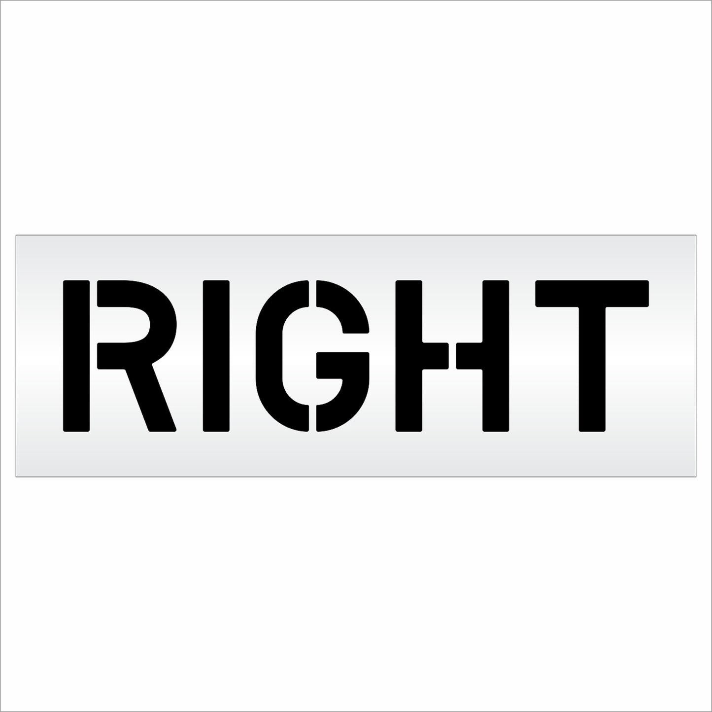 10 Inch RIGHT Wording Stencil – for Parking Lot and Area Labeling Stencil