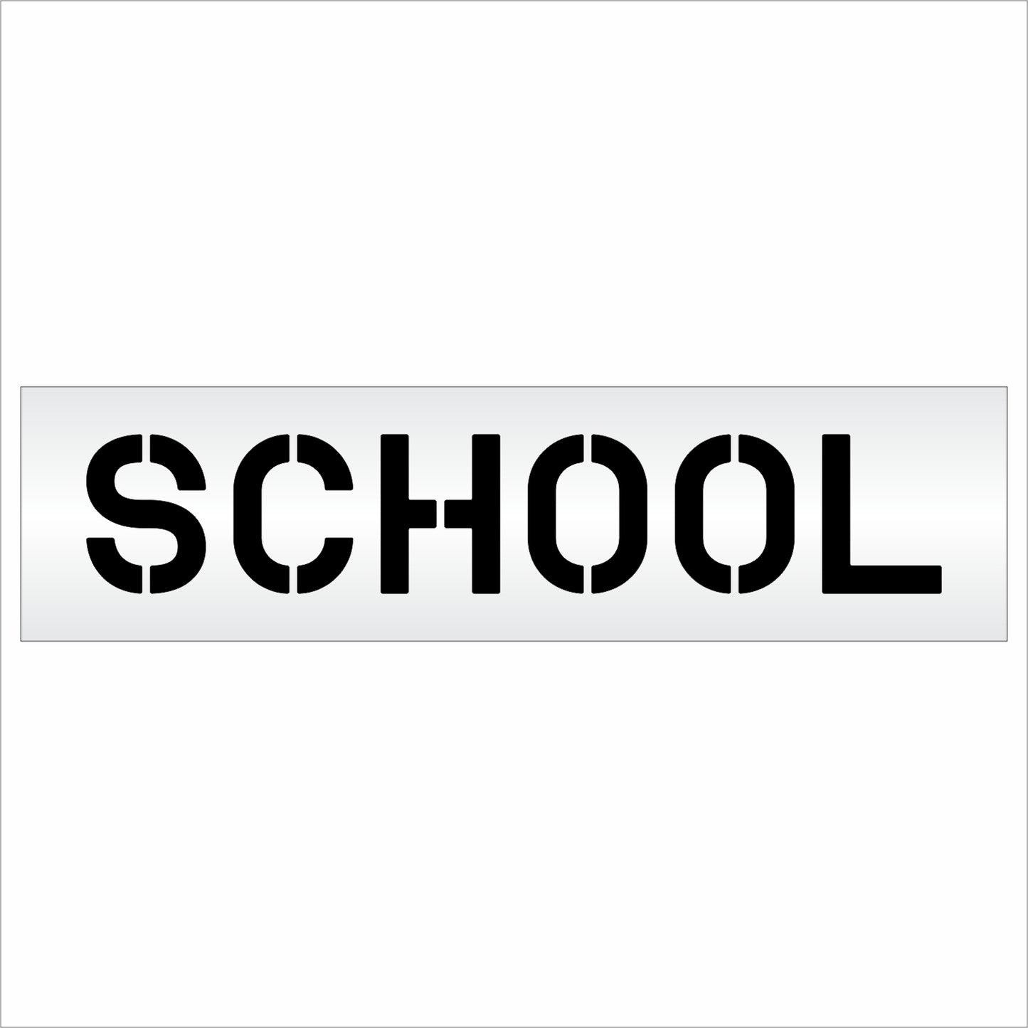 10 Inch SCHOOL Wording Stencil – for Parking Lot and Area Labeling Stencil