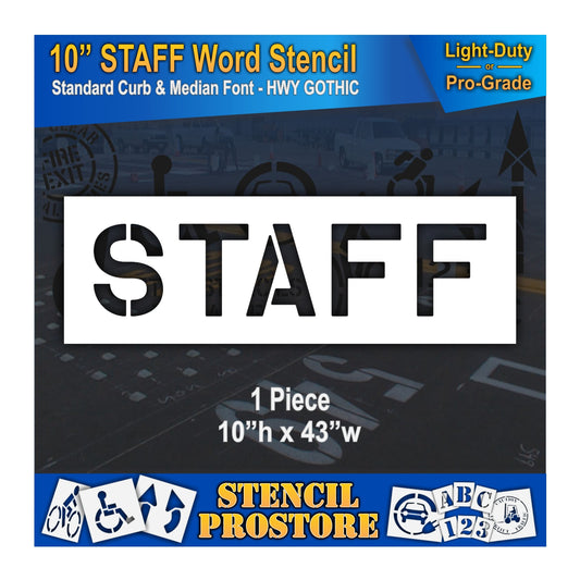 10 Inch STAFF Wording Stencil – for Parking Lot and Area Labeling Stencil