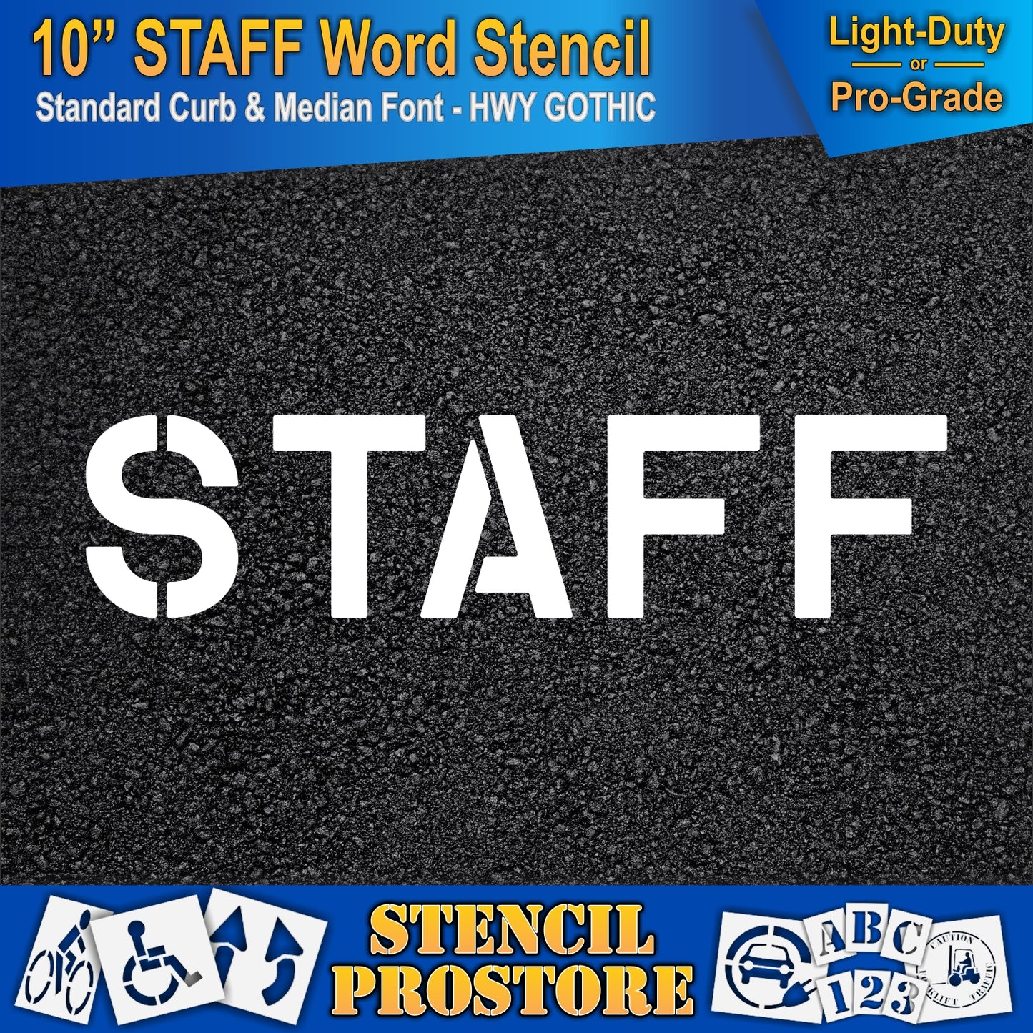10 Inch STAFF Wording Stencil – for Parking Lot and Area Labeling Stencil