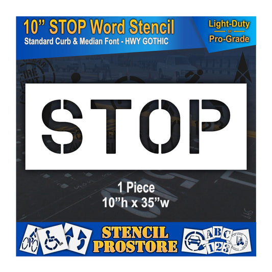 10 Inch STOP Wording Stencil – for Parking Lot and Area Labeling Stencil