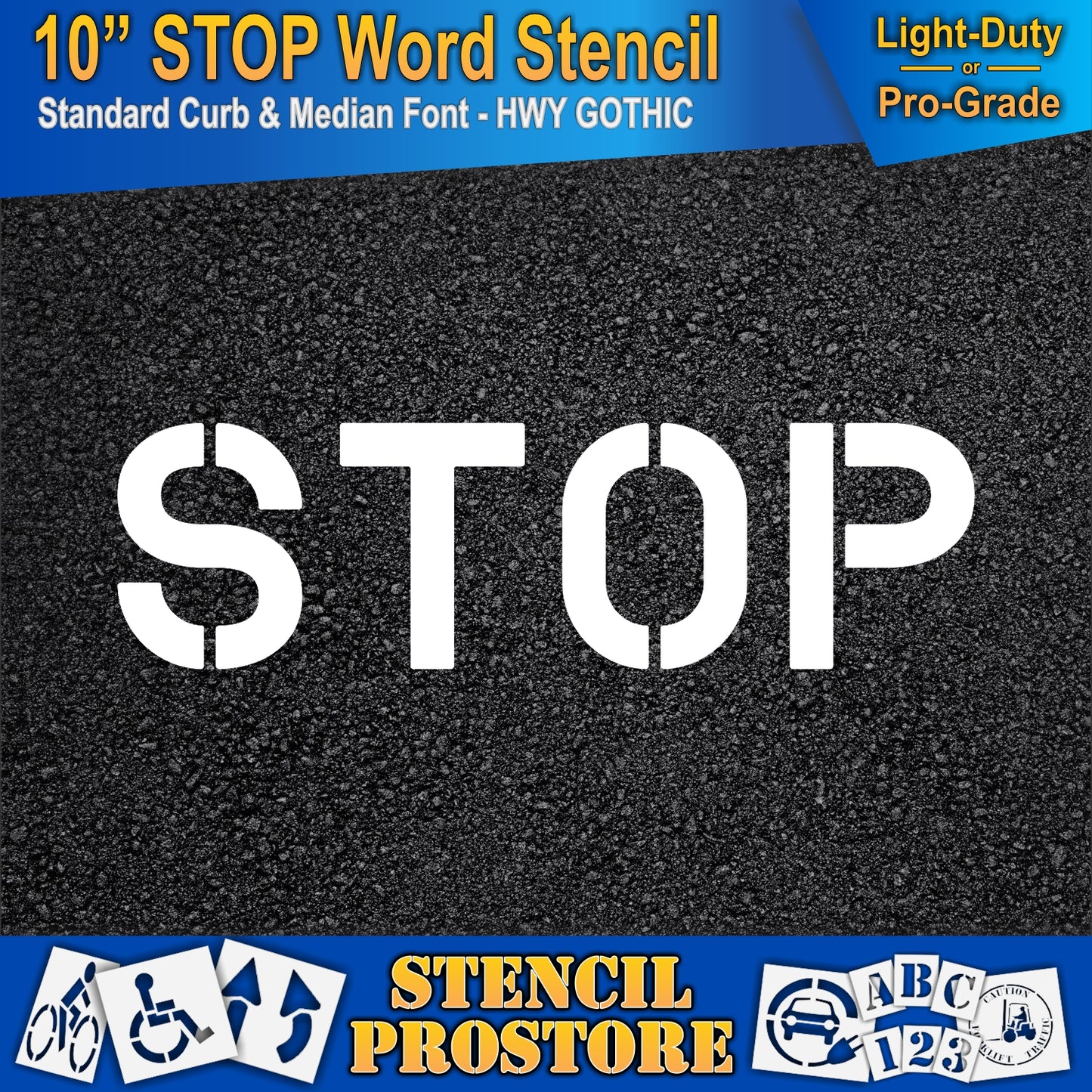 10 Inch STOP Wording Stencil – for Parking Lot and Area Labeling Stencil