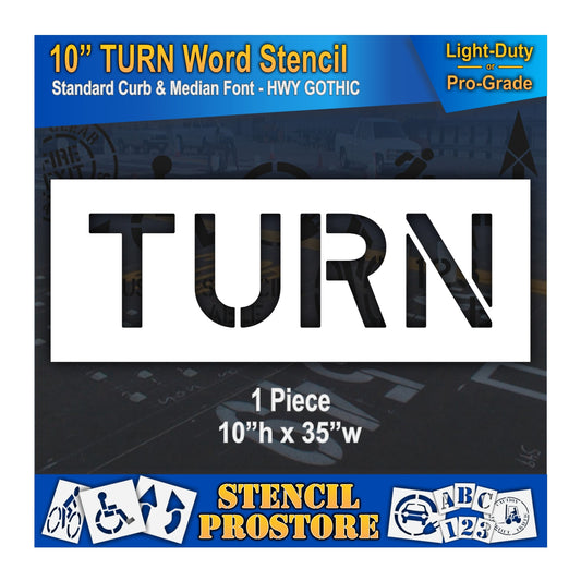 10 Inch TURN Wording Stencil – for Parking Lot and Area Labeling Stencil